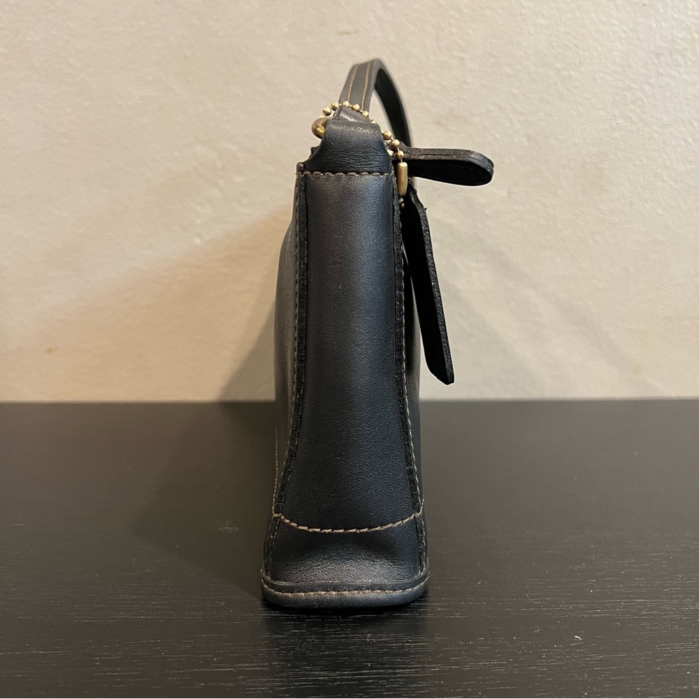 Vintage COACH 9311 Bleecker Demi Mini Hand Pouch Purse Wristlet Black Leather - Picture 4 of 10